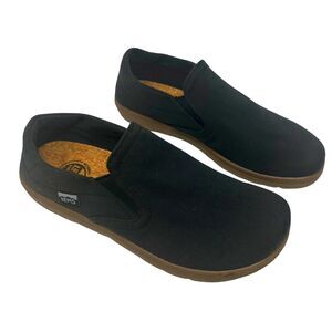 EMS Black Sade Malibu Canvas Cork Insole Unisex Loafers Size Men 8 / Women 9.5